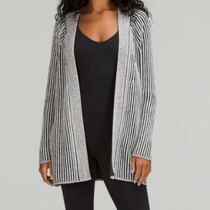 Lululemon Women Blankety Open front Cardigan Size 6 Cotton Wool Cashmere Sweater